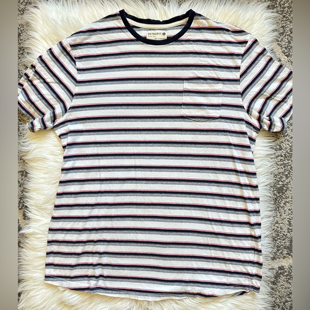 Retrofit Brand Mfg. striped pocket tee